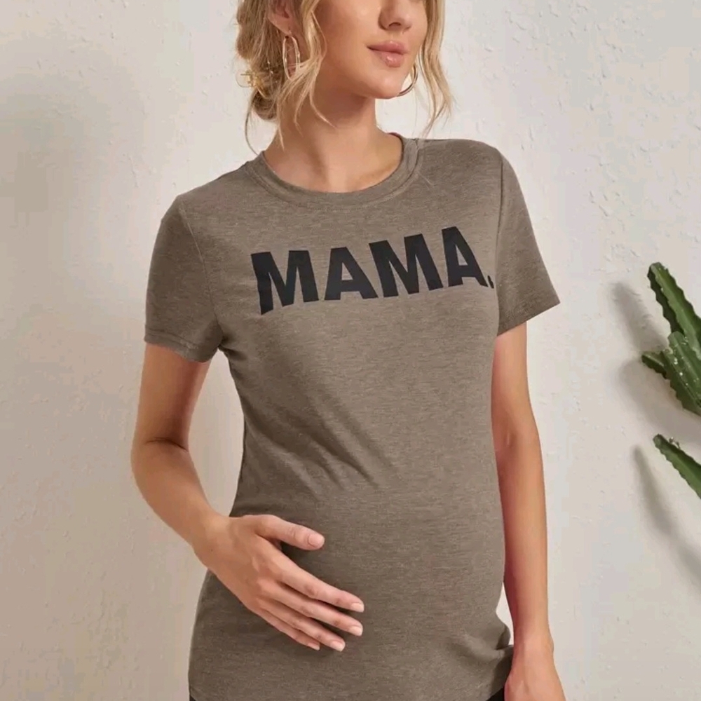 Casual Maternity MAMA Graphic Tee - Brown